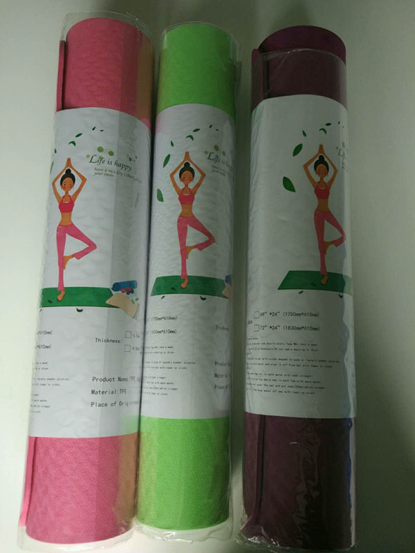 Colorful TPE yoga mat 4-10mm